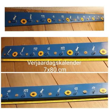 Houten Maand Kalender in je klas, verjaardag kinderen 80x7cm beschikbaar voor biedingen