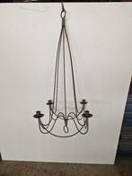 Brocante metalen kaarsen kroonluchter 4 kaarsen, Antiek en Kunst, Ophalen of Verzenden