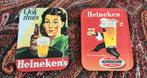 2 oude heineken onderzetters, Ophalen of Verzenden, Gebruikt, Overige typen, Heineken
