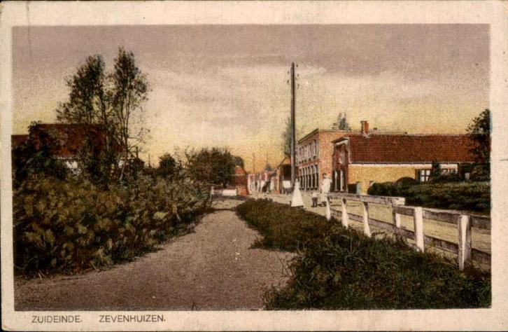 Zevenhuizen - Zuideinde, Verzamelen, Ansichtkaarten | Nederland, Gelopen, Zuid-Holland, Voor 1920, Ophalen of Verzenden