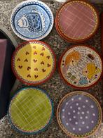 9 gebaksborden van blond amsterdam incl paars en hartjes, Huis en Inrichting, Ophalen, Zo goed als nieuw, Bord