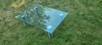 glazen tafel met beschadiging, Huis en Inrichting, Ophalen, Gebruikt, 50 tot 100 cm, Minder dan 50 cm