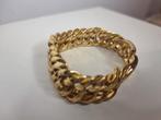 Vintage brutalist massief design armband, Sieraden, Tassen en Uiterlijk, Armbanden, Ophalen of Verzenden, Zo goed als nieuw, Goud