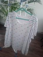 Wit bewerkt Shirt maat 56 met korte mouwen, Bonprix, Wit, Gedragen, Shirt of Top
