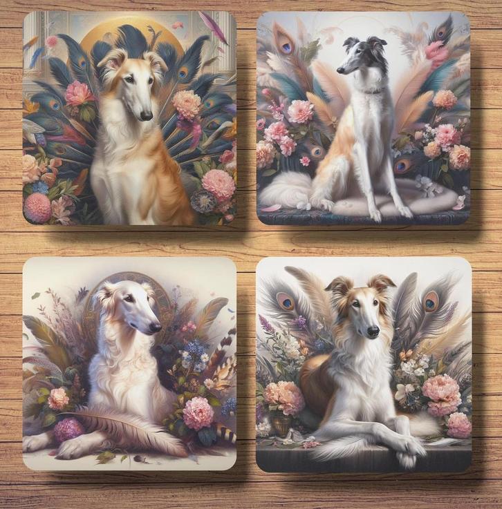 Barsoi Barok stijl onderzetters met houder, Huis en Inrichting, Woonaccessoires | Onderzetters, Nieuw, Glas of Kopje, Ophalen of Verzenden