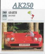 Ak250 autokaart abarth 2000 sport ( 1969 - 1970 ), Verzamelen, Verzenden, Zo goed als nieuw, Auto's