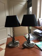 Mooi tafellampen 2 stuks met nikkelen voet., Ophalen, Zo goed als nieuw, Minder dan 50 cm