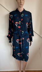 POM Amsterdam jurk maat M donkerblauw riem print, Kleding | Dames, Maat 38/40 (M), Ophalen of Verzenden, Zo goed als nieuw, Boven de knie