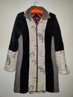 Bijzondere wollen jas met fluweel en kleurrijke voering, Kleding | Dames, Maat 38/40 (M), Zwart, Ophalen of Verzenden, Onbekend