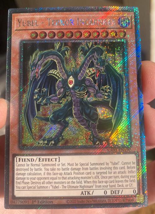 Yu-Gi-Oh! Yubel - Terror Incarnate RA03 1st Ed M/NM !, Hobby en Vrije tijd, Verzamelkaartspellen | Yu-gi-Oh!, Zo goed als nieuw