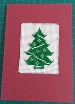 geborduurde kerstkaart met kerstboom (1756), Ophalen of Verzenden, Nieuw, Kerst