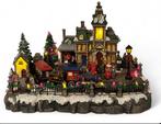 Vintage kerstdorp kerst huisje decoratie verlichting muziek, Diversen, Kerst, Ophalen of Verzenden