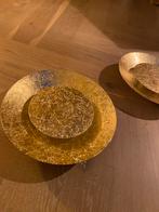 Gouden schaal wandlamp LED rond 34,5cm, Ophalen, Zo goed als nieuw