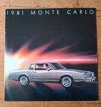 Chevrolet Monte Carlo brochure - 1981, Ophalen of Verzenden, Zo goed als nieuw, Chevrolet