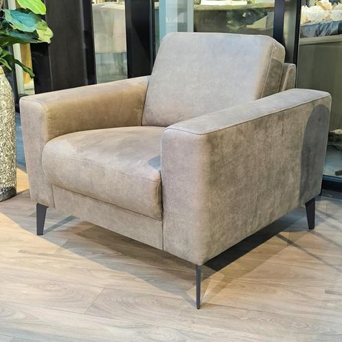 Inhouse Fauteuil Hesia Groen Microleder, Huis en Inrichting, Fauteuils, Nieuw, Overige materialen, 50 tot 75 cm, 75 tot 100 cm