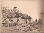 W.B. Tholen. Ets. Giethoorn Boerenwoning, Antiek en Kunst, Kunst | Etsen en Gravures, Ophalen of Verzenden