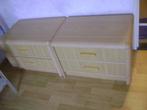 2 blank eiken nachtkastjes, Ophalen, Gebruikt, Hout