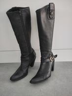 Manfield leren laarzen - Maat 38, Hoge laarzen, Zwart, Ophalen of Verzenden, Manfield