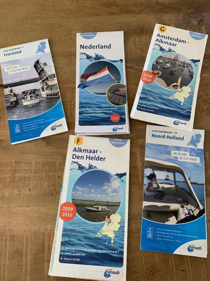 Waterkaarten Alkmaar-Amsterdam en Alkmaar-Den Helder, Watersport en Boten, Navigatiemiddelen en Scheepselektronica, Zo goed als nieuw