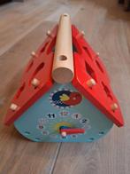 Janod Houten Vormenstoof Huisje met Klok, Kinderen en Baby's, Speelgoed | Houten speelgoed, Ophalen of Verzenden, Gebruikt, Overige typen