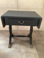 Tafeltje vintage Engels pembroke matzwart 85€, Huis en Inrichting, Tafels | Sidetables, Ophalen