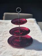 Etagère 3 hoog rood glas, Ophalen of Verzenden, Zo goed als nieuw, Rood