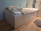 Brimnes ikea bed, Huis en Inrichting, Slaapkamer | Bedden, Ophalen, Wit, 140 cm, Twijfelaar