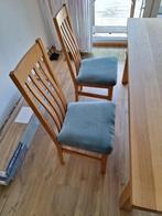 4 eetkamer stoelen, Huis en Inrichting, Ophalen, Hout, Gebruikt, Blauw