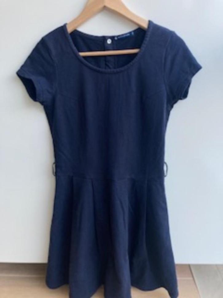 Donkerblauwe jurk van Petit Bateau mt. 158 / XS, Kinderen en Baby's, Kinderkleding | Maat 158, Gebruikt, Meisje, Jurk of Rok, Ophalen of Verzenden