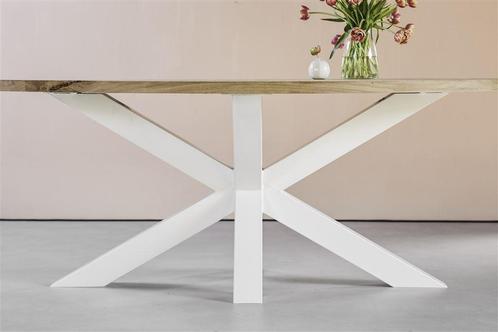 eettafel eiken bladen boomstam ovaal rond, Huis en Inrichting, Tafels | Salontafels, Nieuw, Rond, Metaal, Ophalen of Verzenden