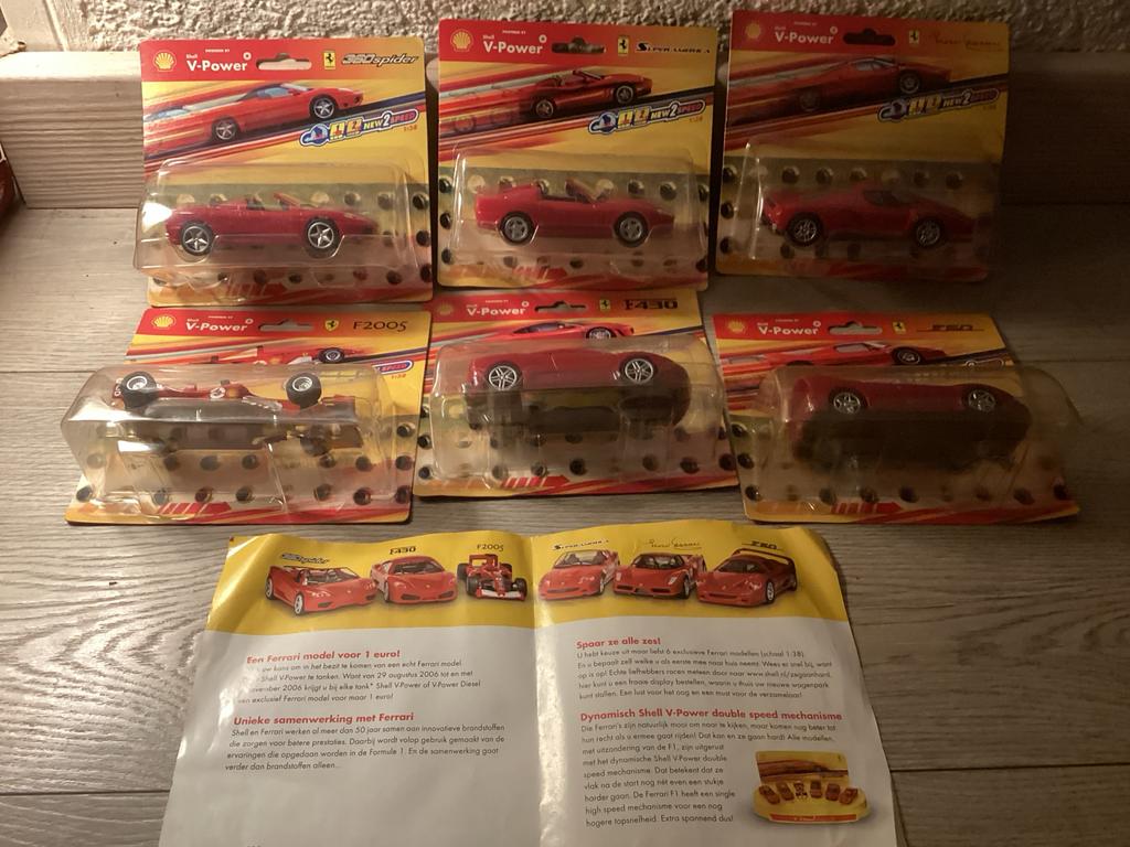 Shell V-Power Ferrari Hot Wheels Set 6x, Ophalen of Verzenden, Nieuw, Auto