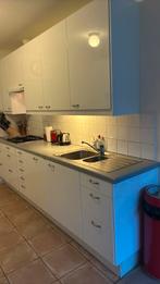 Ikea parallel keuken glanzend wit, Huis en Inrichting, Keuken | Complete keukens, Ophalen, Gebruikt, Wit, Dubbelwandige keuken