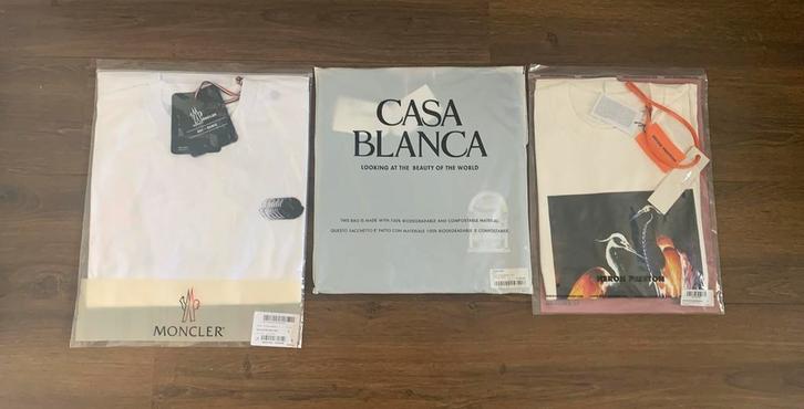 Designer T-shirts: Moncler, Casablanca, Heron Preston, Kleding | Heren, T-shirts, Nieuw, Overige maten, Overige kleuren, Ophalen of Verzenden