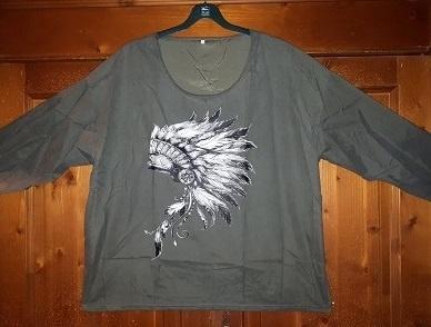 Tuniek khaki Native American 46/48, Kleding | Dames, Blouses en Tunieken, Nieuw, Maat 46/48 (XL) of groter, Groen, Ophalen of Verzenden