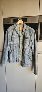 Goosecraft Leren Bikerjas - Wasted Grijs - Maat M, Kleding | Heren, Jassen | Zomer, Maat 48/50 (M), Goosecraft, Ophalen of Verzenden
