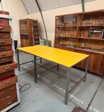 Vintage werktafel / schooltafel, Ophalen, Gebruikt, 200 cm of meer, 50 tot 100 cm