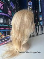 echt haar, honingblonde pruik/topper, Sieraden, Tassen en Uiterlijk, Ophalen of Verzenden, Zo goed als nieuw, Pruik of Haarverlenging
