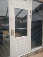 Hardhouten tuindeur rechtsdraaiend met boswering, Ophalen, Gebruikt, Buitendeur, 200 tot 215 cm