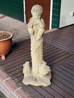 Tuinbeeld panfluitspeler, beton, 40 cm hoog, Tuin en Terras, Tuinbeelden, Ophalen, Gebruikt, Beton, Mensenbeeld