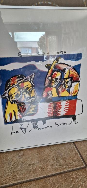 Herman Brood - Elton John (1993) Ingelijst beschikbaar voor biedingen