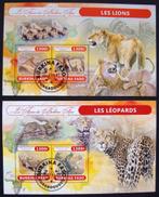 - 672 - 2 Blokken met Leeuwen en Luipaarden., Verzenden, Gestempeld, Dier of Natuur