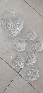 Retro druiven fruitschaal met schaaltjes, Ophalen of Verzenden, Glas of Kopje