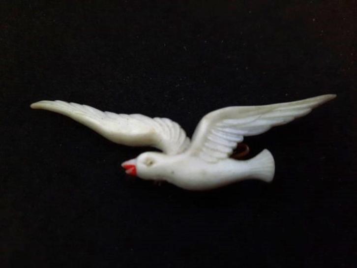 Leuke vintage celluloid broche zeemeeuw, Sieraden, Tassen en Uiterlijk, Broches, Zo goed als nieuw, Overige materialen, Ophalen