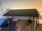 Zwart glazen bureau - 80x160cm, Huis en Inrichting, Bureaus, Ophalen, Gebruikt, Bureau