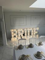 BRIDE lichtletters te huur - €25, Hobby en Vrije tijd, Feestartikelen | Verhuur, Verzenden, Nieuw, Geboorte of Huwelijk