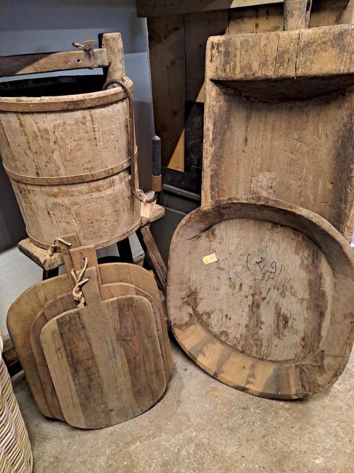 houten emmers schalen troggen potten kruiken sober niet duur, Huis en Inrichting, Woonaccessoires | Overige, Nieuw, Ophalen