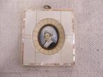 Twee antieke MINIATUREN Schilderij Portret Dame Vrouw, Antiek en Kunst, Kunst | Schilderijen | Klassiek, Ophalen of Verzenden