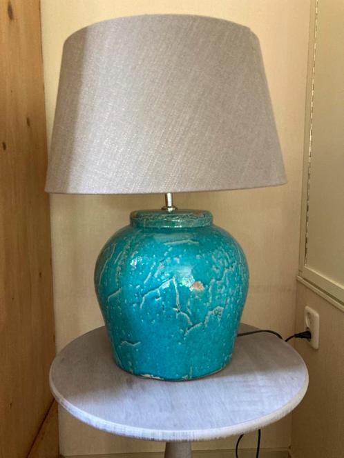 Tafellamp blauw, Huis en Inrichting, Lampen | Tafellampen, Zo goed als nieuw, Minder dan 50 cm, Ophalen