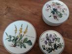 2 botanica dekseldoosjes en 1 onderzetter villeroy&boch, Ophalen of Verzenden, Zo goed als nieuw, Glas of Kopje