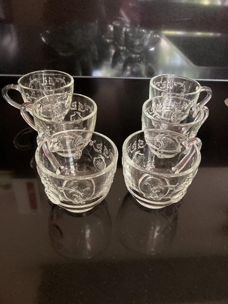 La Rochère France | 6 Versailles koffie- theekopjes zeldzaam, Huis en Inrichting, Keuken | Servies, Nieuw, Glas of Glazen, Overige stijlen